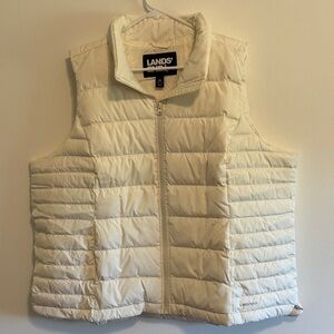 Lands' End Off-White Quilted Vest